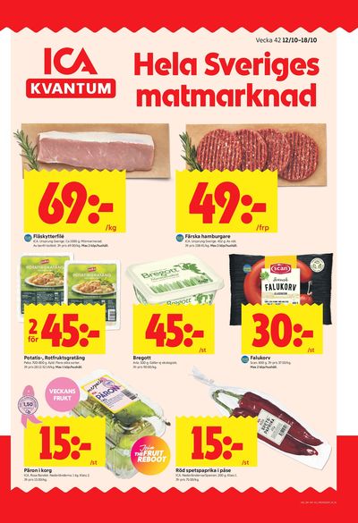 ICA Kvantum reklamblad i vecka 42 sida 1