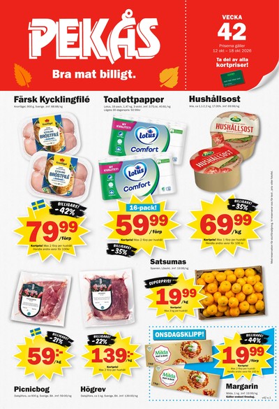 Pekås reklamblad i vecka 42 sida 1