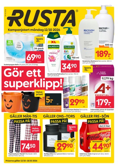 Rusta reklamblad i vecka 42 sida 1