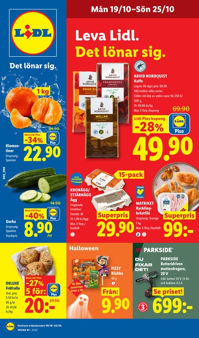 Lidl reklamblad i vecka 43 sida 1