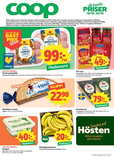 Coop reklamblad i vecka 43 sida 1