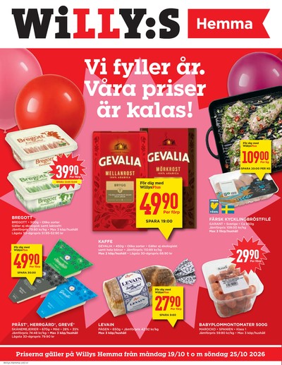 WILLY:S hemma reklamblad i vecka 43 sida 1