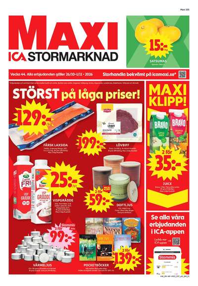 ICA Maxi reklamblad i vecka 44 sida 1