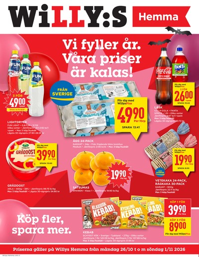 WILLY:S hemma reklamblad i vecka 44 sida 1