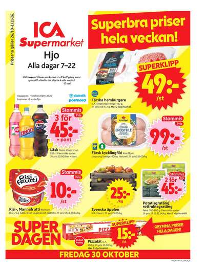 ICA Supermarket reklamblad i vecka 44 sida 1