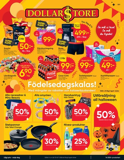 Dollarstore reklamblad i vecka 44 sida 1