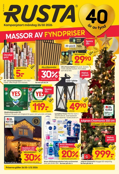 Rusta reklamblad i vecka 44 sida 1