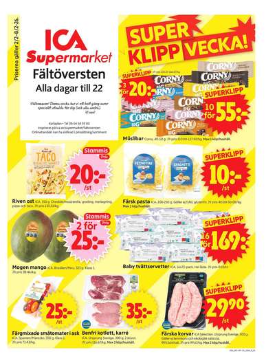 ICA Supermarket reklamblad. Giltig: 02/02/26 - 08/02/26