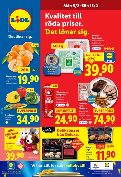 Lidl reklamblad. Giltig: 09/02/26 - 15/02/26