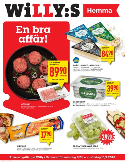 WILLY:S hemma reklamblad i vecka 7 sida 1