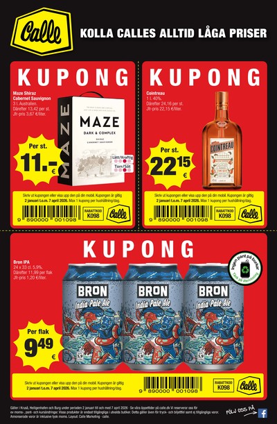 Calle reklamblad i vecka 8 sida 1