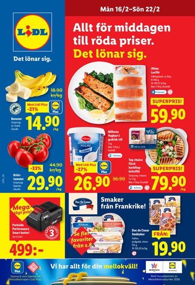 Lidl reklamblad. Giltig: 16/02/26 - 22/02/26