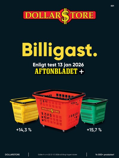 Dollarstore reklamblad i vecka 9 sida 1