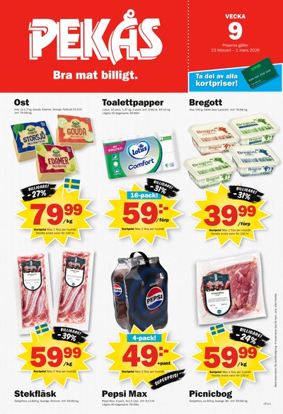 Pekås reklamblad i vecka 9 sida 1